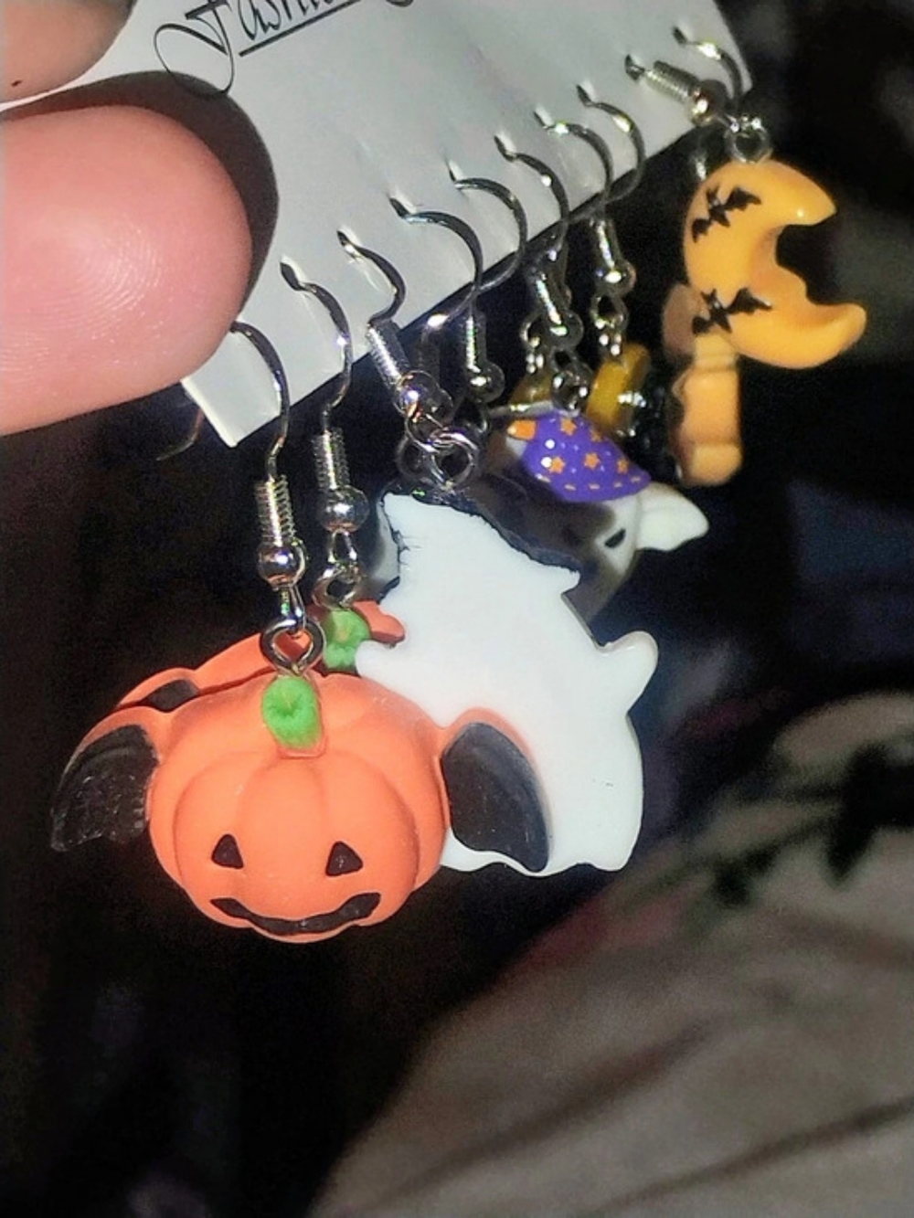 Halloween Charm Earrings Set Orange & White